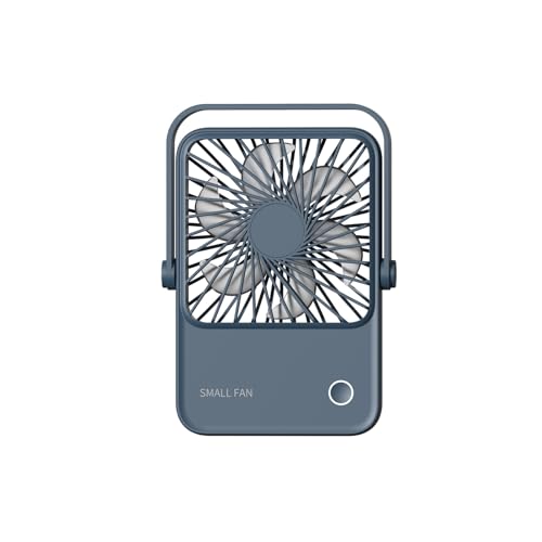 YiNLuax Ventilador de escritorio USB de 1200 mAh, recargable, funciona con pilas, ventilador de mesa de 3 velocidades, ventilador plegable para camping con soporte plegable