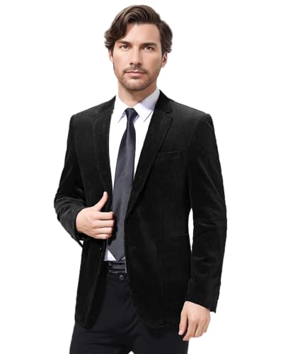GATMSTZ Mens Casual Corduroy Blazer Vintage Notch Lapel Regular Fit Suit Jacket Big and Tall2