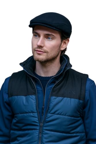 Mucros Weavers Irish Trinity Flat Cap for Men, Newsboy Hat (Medium, Charcoal)