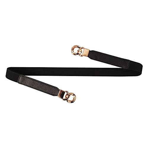 Elastic Belts Clothing Decoration Decorative Waistband Adjustable Waist Belts Punk Stretch(black)