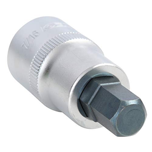 OEMTOOLS 22870 7/16 Inch Hex Bit Socket 1/2 Inch Drive SAE Socket Good for a Variety of Motorcycle Bike and Automotive Maintenance Rugged S2 Steel Great Addition to Any Socket Set