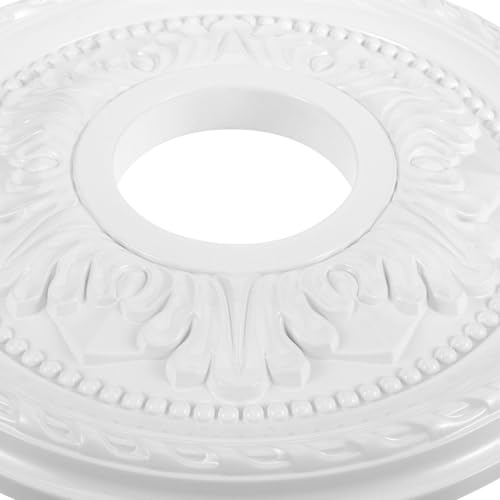 Medallón decorativo de techo blanco para ventilador y lámpara 4