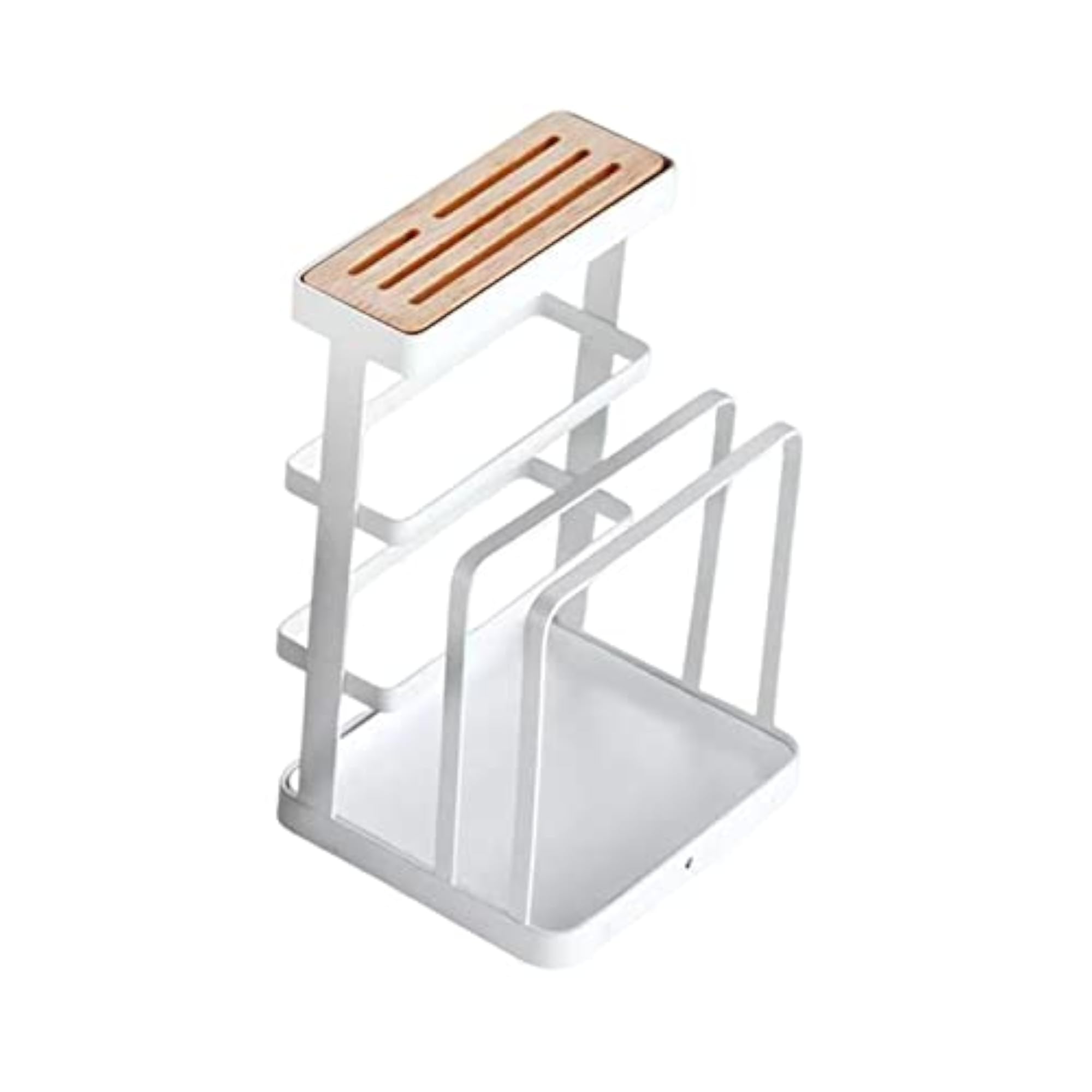 Iron Metal Block Cutting Board Organizer & Pot Lid Rack