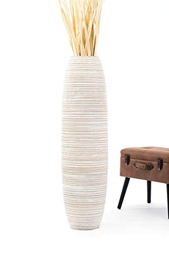 Image of Leewadee Large Floor Vase 41 inches Mango Wood for Pampas Grass, Dried Flowers