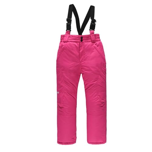 Kids Snow Pants Winter Ski Pants Boys Girls Warm Insulated Snow Bib Pants Snowsuit Overall (Pink, 5-6 Years)