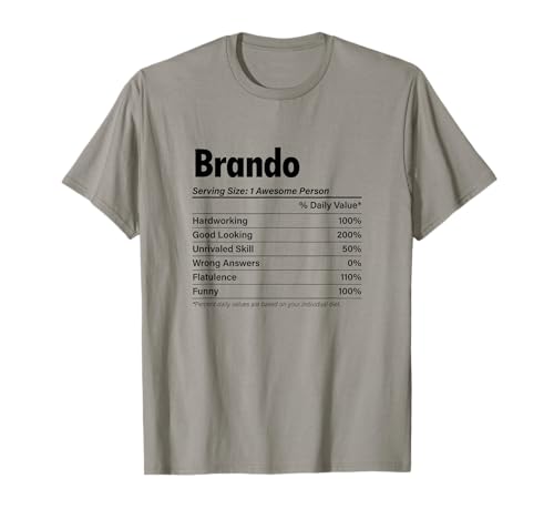Datos nutricionales de BRANDO | Definición divertida de nombre: gráfico Camiseta