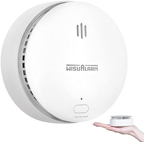 Smoke Alarm, 10 Years Replaceable Battery Fire Alarm, Smoke Detector with 85dB Alarm and Hearing Protection Test Button