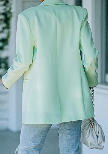 Blazer Femme Manches Longues Oversize - Veste Ouverte Col à Revers, En Coton/polyester, Pour Bureau Ou Décontracté