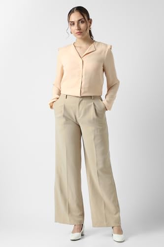 Image of Van Heusen Women Polyester Regular Fit Solid Full Sleeve Casual Shirt