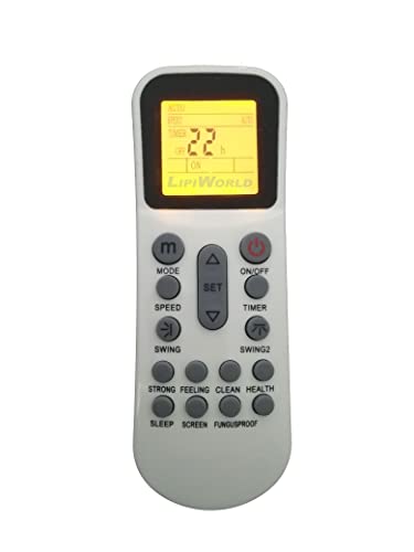 Image of LipiWorld 125 AC Remote Control with Display Light (Old Remote Exactly Same Remote Will Only Work) Compatible for Lloyd AC Remote with Backlight
