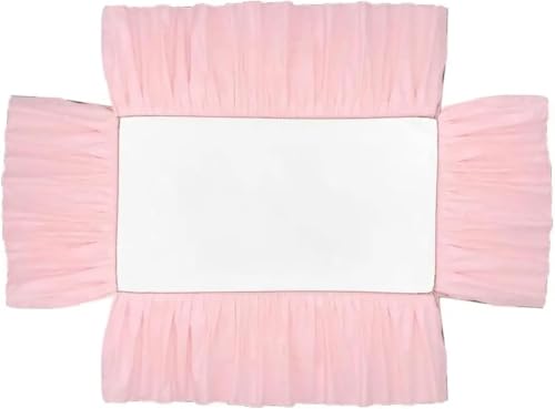 Cubre Canape Cenefa for Cama, Falda Duradera con Volantes Antipolvo, Ajuste De Elástico Suave for Uso En Dormitorio, Fácil Instalación, Cubierta Plisados(Pink)