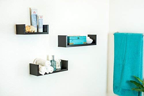 Adorn Home Essentials Floating Shelves Set Of 3 With Modern U Shape And Durable Design, Simple Hanging Kit Included (Espresso) #TOP4