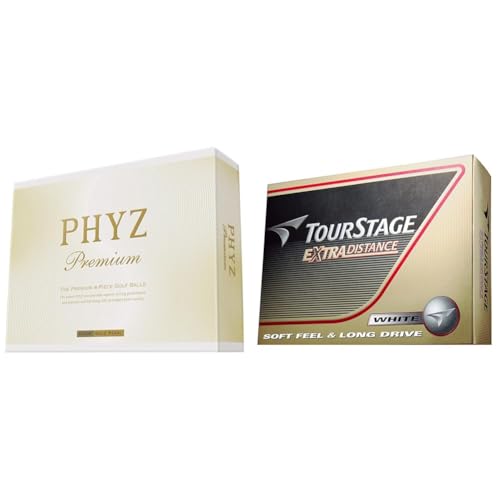【セット買い】BRIDGESTONE(ブリヂストン) ゴルフボール PHYZ プレミアム 1ダース(12個入り) ゴールドパール PMGX + ゴルフボール TOURSTAGE エクストラディスタンス 1ダース(12個入り) ホワイト TEWX