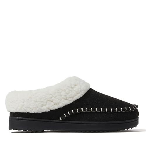 Image of Dearfoams Women's Nyla Felted and Plaid Moc Toe Clog