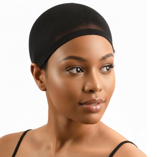 DONNA Wig Caps for Women 2PCS Black Stocking Wig Cap Lightweight & Breathable Nylon Liner for Daily Wear Sleep Protection & Secure Wig Styling