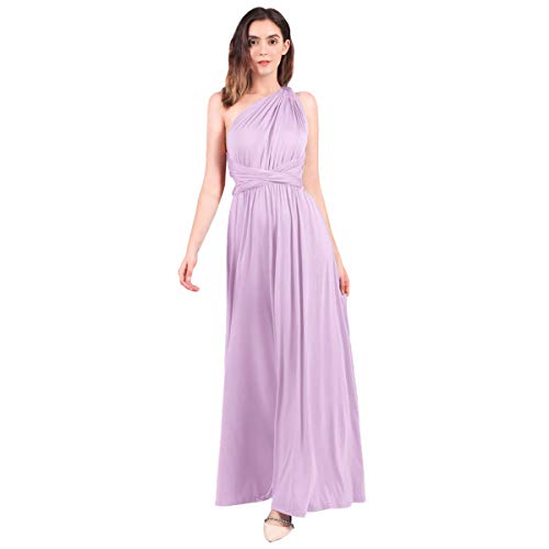 ABEHIK Femme Robe Chic de Soirée en V-col Dress d’Eté sans Manche Longue Robe Rouge Longue de Demoiselle d'honneur Cocktail Mariage Aniversaire Couleur...