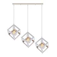 iDEGU Hanglamp, 3 lampen, vintage, geometrische stijl, hanglamp