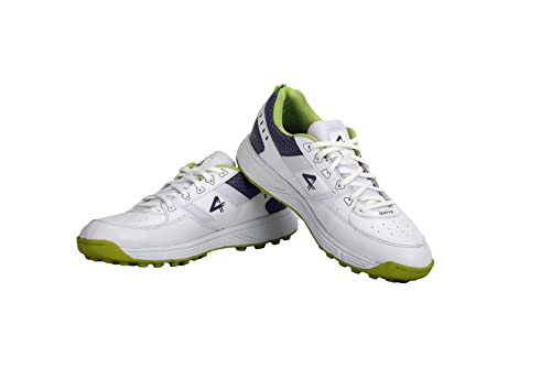 Image of SEGA Predator Cricket Shoes by Star Impact Pvt. Ltd. (White Green, Numeric 6)