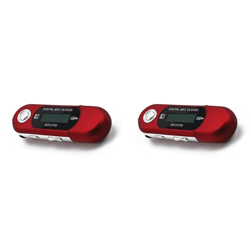 Cwmiibili 2X Mini MP3 Player USB 2.0 Small Flash Drive Multilanguage LCD Music Player with 3.5mm Audio Jack Automatic Shutdown(C)