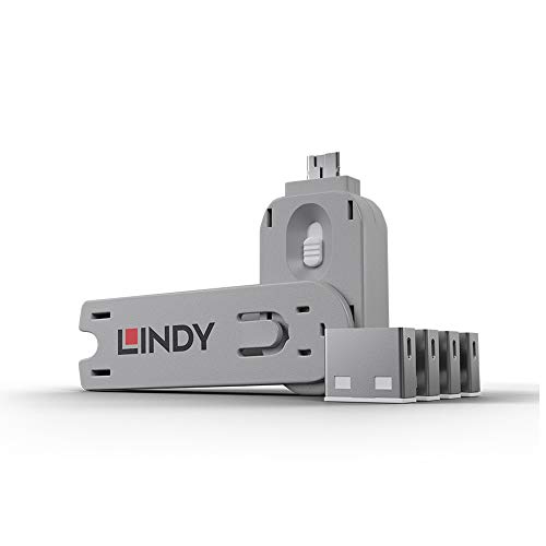 Lindy USB Port Blocker - Pack of 4, White (40454)