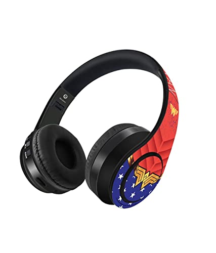 Image of Macmerise Suit up Wonder Woman On-Ear Bluetooth Headphone with Upto 10 Hours Playback, FM Radio, SD Card, Soft Padded Ear Cushions and Passive Noise Isolation | Decibel Wireless Headphone