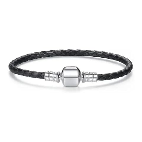 Jewellbox Ladies Black Leather Charm Bracelet Cover