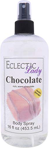 Eclectic Lady Chocolate Body Spray, Double Strength, 16 ounces, Body Mist for Women with Clean, Light & Gentle Fragrance, Cologne with Soft, Subtle Aroma For Daily Use