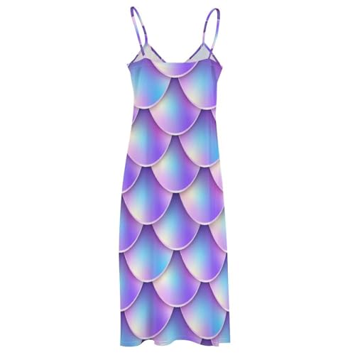 Robe maxi col V décontracté avec coupe sirène pourpre et style fluide de plage