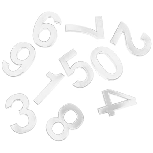 Alipis 10 Pezzi Adesivi Numeri Civici 3D Placcati 7 CM Numeri Porta Hotel Resistenti alle Intemperie per Cassette Postali Appartamenti e Uffici Etichette Adesive per Uso Esterno