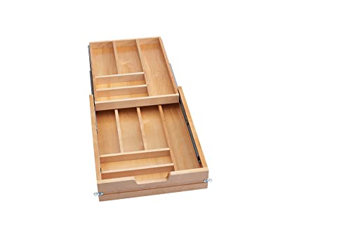 REV-A-SHELF Wood Base Cabinet Two-Tier Replacement Drawer System (No Slides)