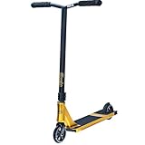 NKD Stunt Scooter – Rally V4 | Hochleistungs ABEC-9 Lager | 360° Lenker für Freestyle | Robuste 6061-Aluminiumlegierung (Gold)