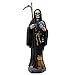 VILLAGE GIFT IMPORTERS Nuestra Señora de la Santa Muerte | Our Lady of a Holy Death | Skeleton Statue Robed in Black and Holding a Globe and Scythe with a Brown Owl at Her Feet | Home Décor