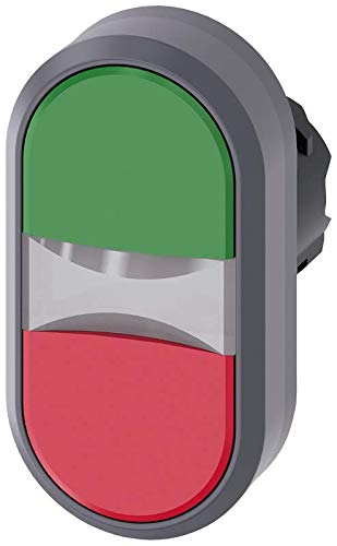 Siemens 3SU10303AB420AA0 ツインプッシュボタン 22mm マットメタル フラッシュ グリーン/レッド