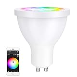 【Bajo Consumo de Energía】GU10 Bombilla wifi 5W de bajo consumo con clase de eficiencia energética A, la bombilla inteligente se proporciona 300~350LM de brillo y 50,000 horas de duración.