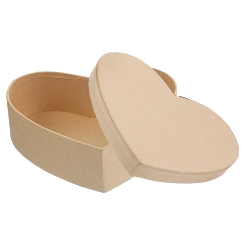 Mobestech Box Love Kraft Paper Box Heart Shaped Cosmetics Case Anniversary Presents Paper Mache Lipstick Case Bride Commemorate Flowers