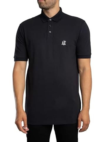 Armani Exchange Męska koszulka polo z logo, Deep Navy, XL