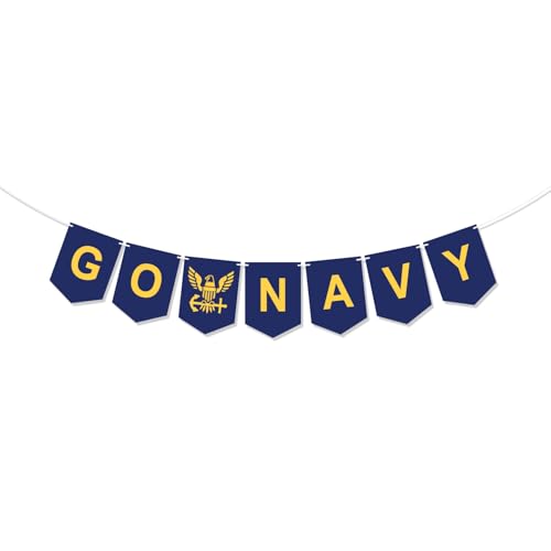 Military Go Navy Banner, America Military Navy Going Away Party Decoration