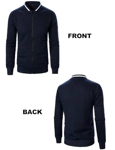 Men's Lightweight Jackets Casual Light Jackets for Men Waffle Bomber Jacket Varsity Coat with Zipper3