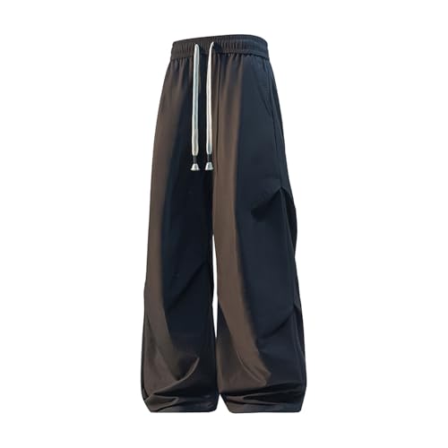 Generico Pantalones chándal Baggy para hombre, pantalones de jogging plisados, pantalones de trabajo retro steampunk para todas las estaciones Hip-Hop de carretera tiempo libre Jogger de deporte al
