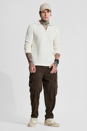 Image of SNITCH Men's Relaxed Fit Mid Rise Cargo Pant