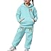 2 Piece Sweatsuit For Girls Leopard Bow Tie Printed Sports Oversized Sweatsuit Sports Fashion Trendy Valentine'S Day Outfit Mint Green,2 Years