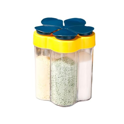 Recipientes de temperos de viagem 5 em 1, potes de plástico transparente, tampa hermética para churr