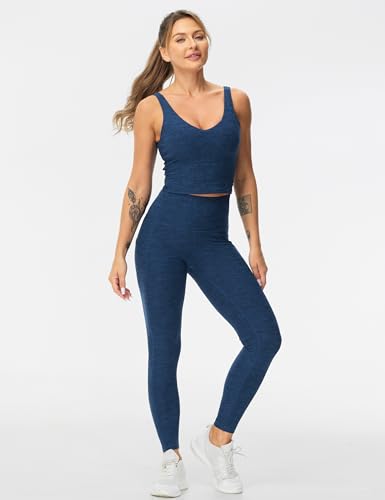 Image of THE GYM PEOPLE Thick High Waist Yoga Pants with Pockets, Tummy Control Workout Running Yoga Leggings for Women