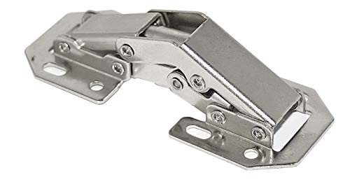 HKB ® 12 Stück Aufschraubscharnier Mini, mit Feder 90°, 78 x 32 x 19mm, Stahl vernickelt, inklusive 96 Schrauben, Hersteller HKB, Artikel-Nr. 51286