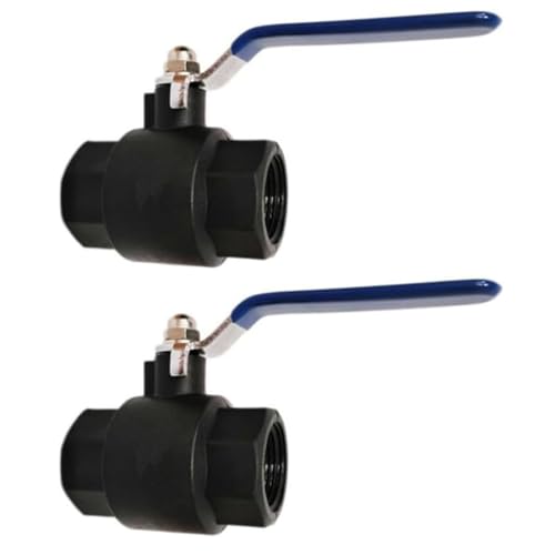 Suinga Valvula de Esfera Antihielo 3/4'' de Polipropileno Negro | PACK 2 Llave de Paso Fontaneria con Maneta Metálica para Climas Frios
