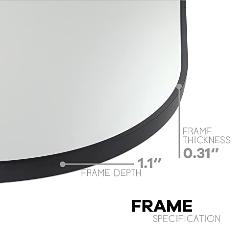 Woodworth Arched Mirrors 24 X 36 Inch For Bathroom,Bedroom,Living Room Wall Mounted,Vanity Black Vertical Wall Decor Mirror #TOP5