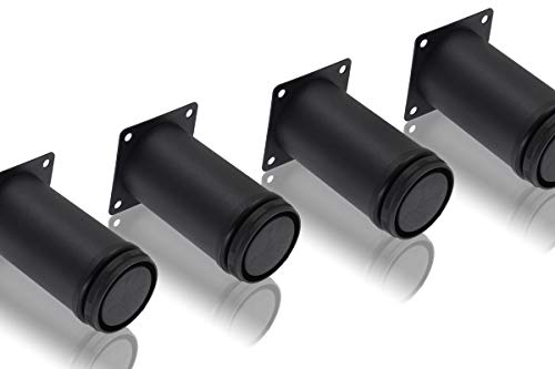Phituoda 4Pcs Adjustable Furniture Legs, 4 Inch / 100 Mm Stainless Steel Furniture Legs Thickened Cabinet Legs Sofa Legs Adjustable Feet For Cabinets Sofa Table Shelves And Diy Furniture, Black #TOP2