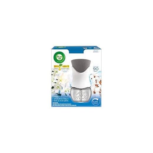 Difusor Elétrico Bom Ar Lirio Branco e Algodão Aparelho + Refil 16ml, Air Wick, Azul