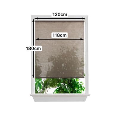 GoodHome Store Enrouleur tamisant sans perçage Eccles Marron 120 x 180 cm