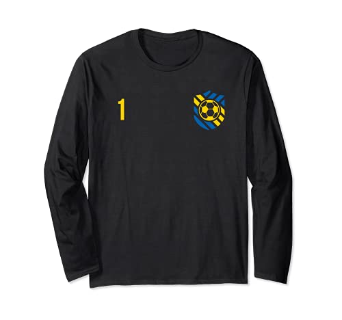 Flag Sweden Long Sleeve T-Shirt, Black